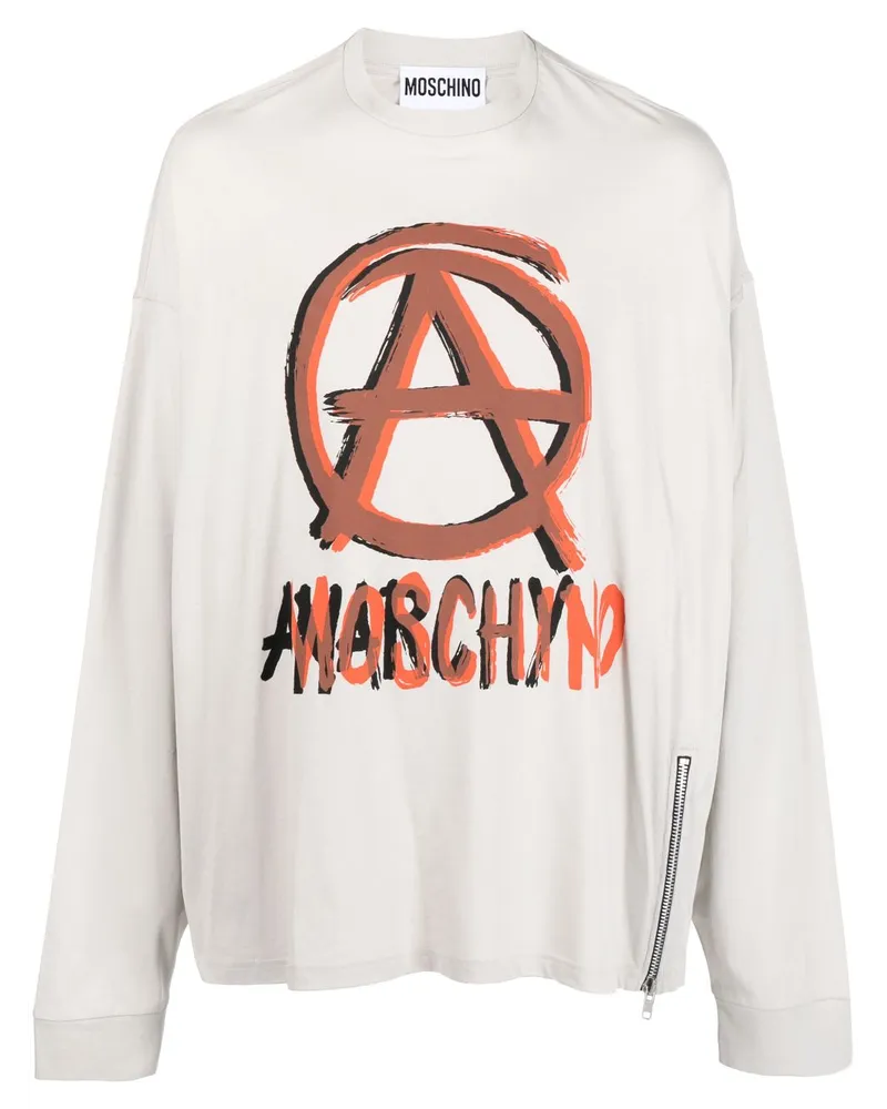 Moschino T-Shirt aus Bio-Baumwolle mit Print - Grau Grau