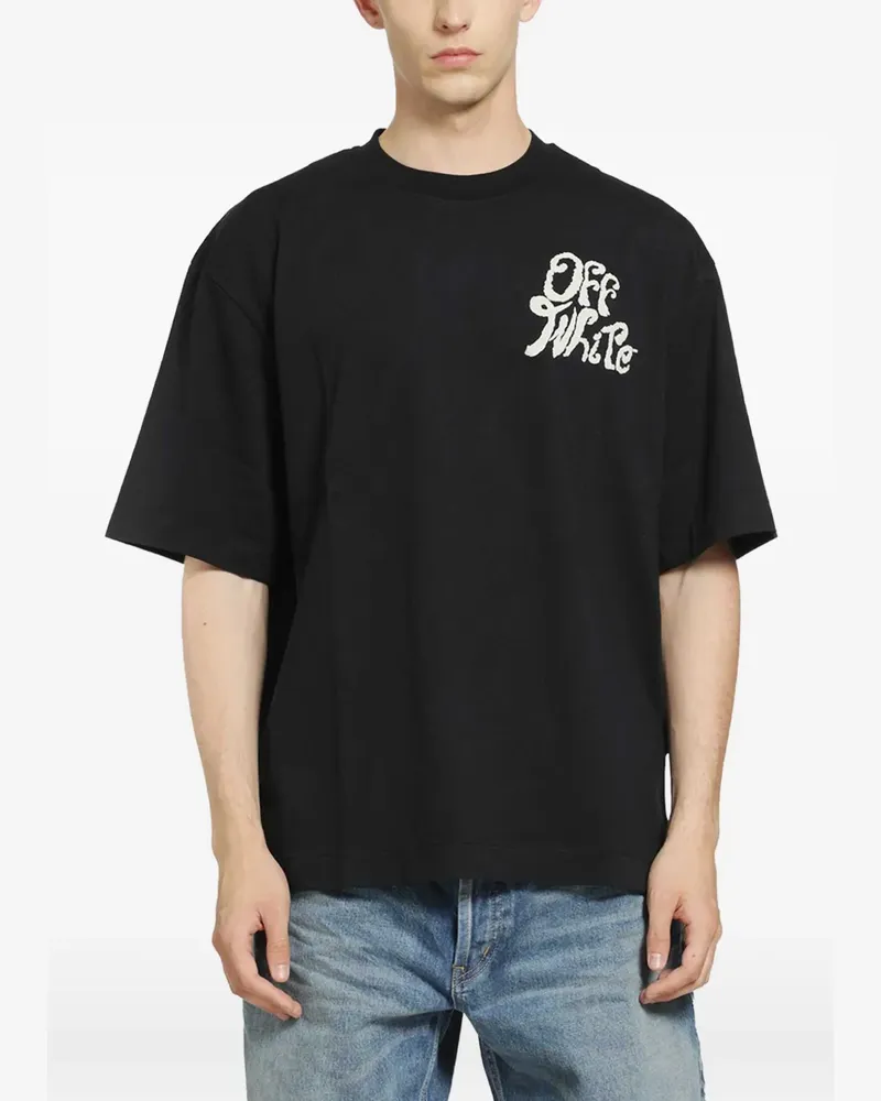 OFF-WHITE Kurzärmeliges T-Shirt mit Logo-Print - Schwarz Schwarz