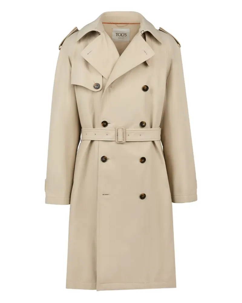 TOD'S belted trench coat - Nude Nude