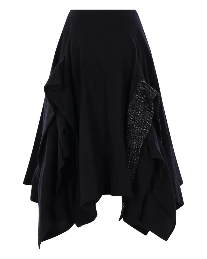 Yohji Yamamoto ruffled panelled skirt - Schwarz Schwarz