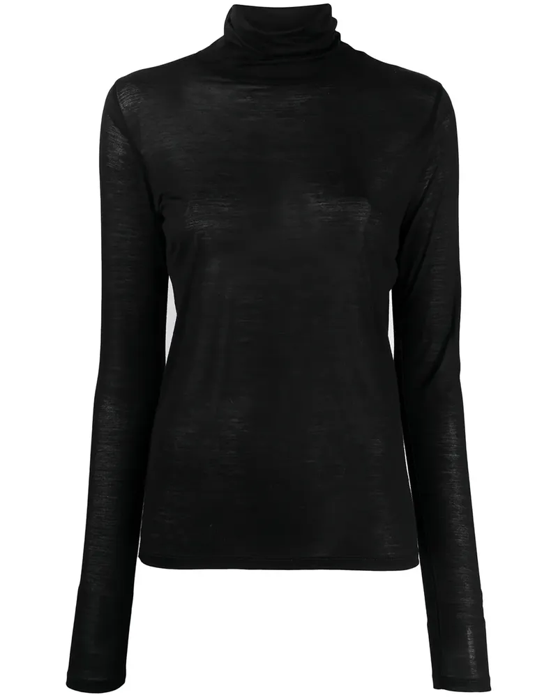Baserange Langarmshirt mit Rollkragen - Schwarz Schwarz