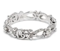 Gucci 18kt Flora Weißgoldring mit Diamanten Silber