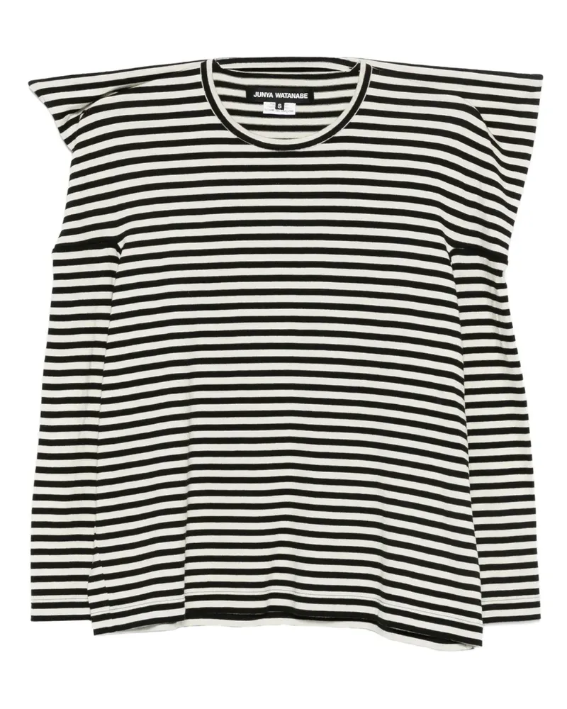 Junya Watanabe Gestreifte Bluse - Schwarz Schwarz