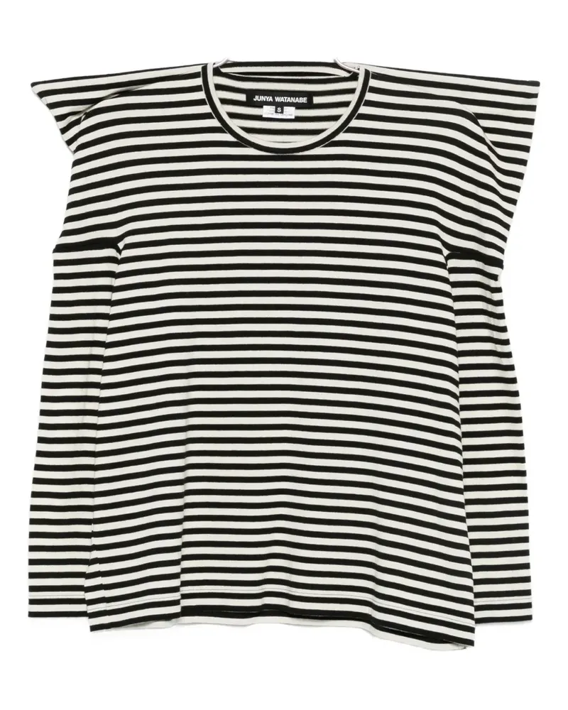 Junya Watanabe Gestreifte Bluse - Schwarz Schwarz