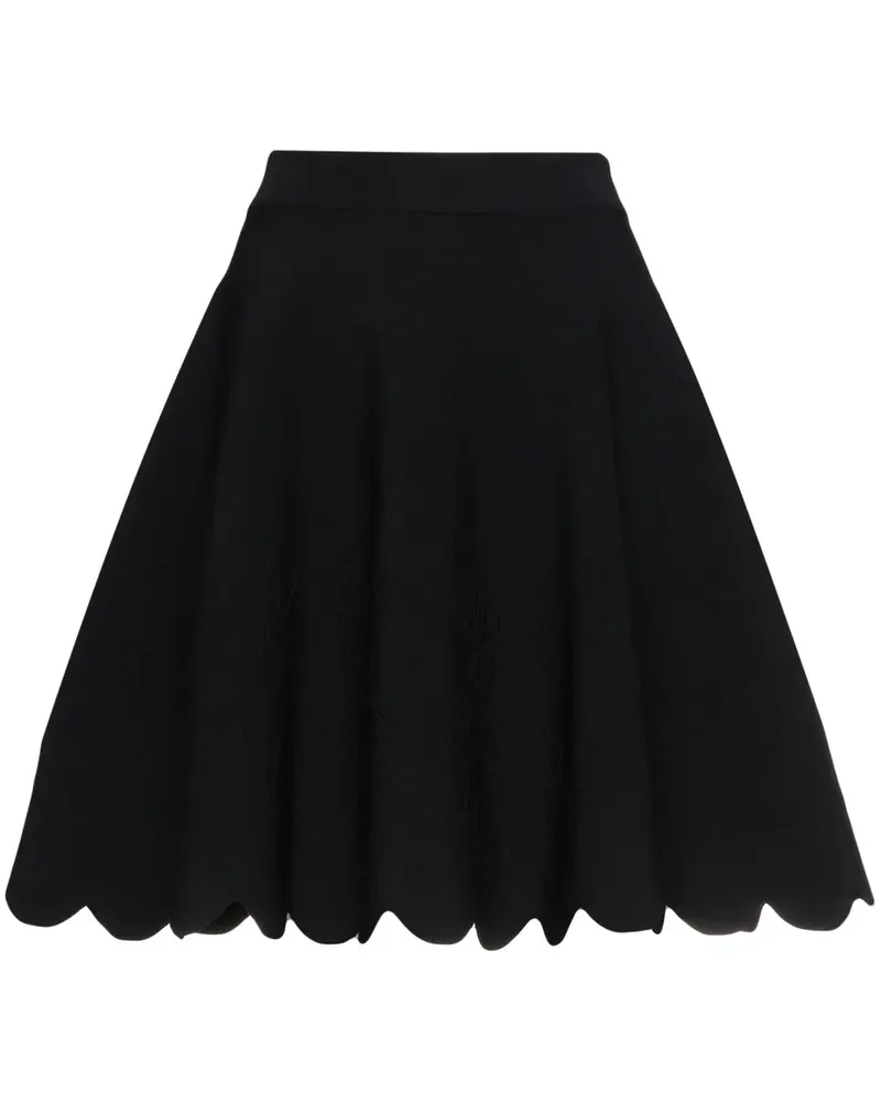 Alexander McQueen Minirock mit Wellensaum - Schwarz Schwarz