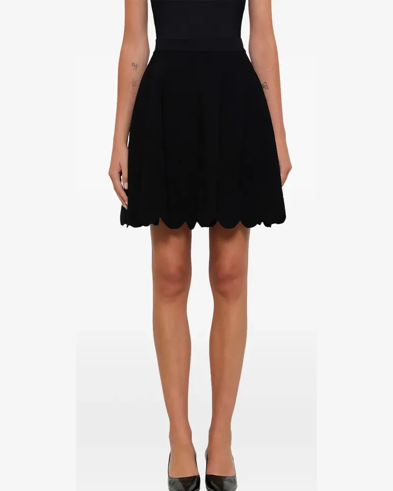 Alexander McQueen Minirock mit Wellensaum - Schwarz Schwarz