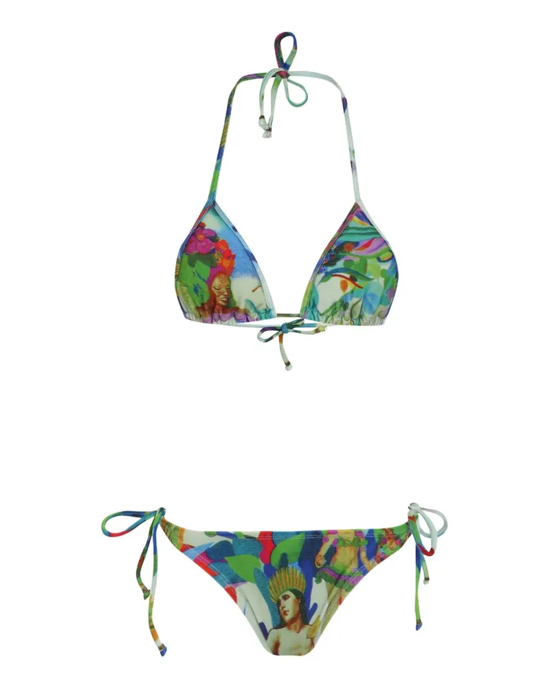 Amir Slama tie print bikini - Blau Blau