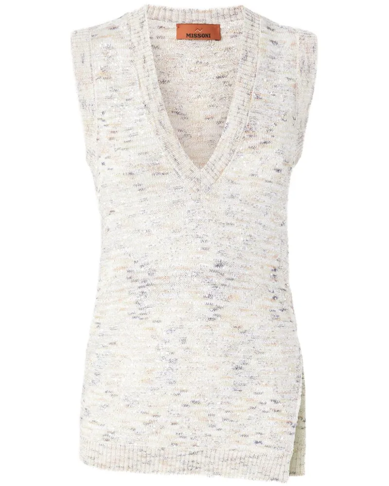 Missoni Oberteil mit Pailletten - Weiß Weiß
