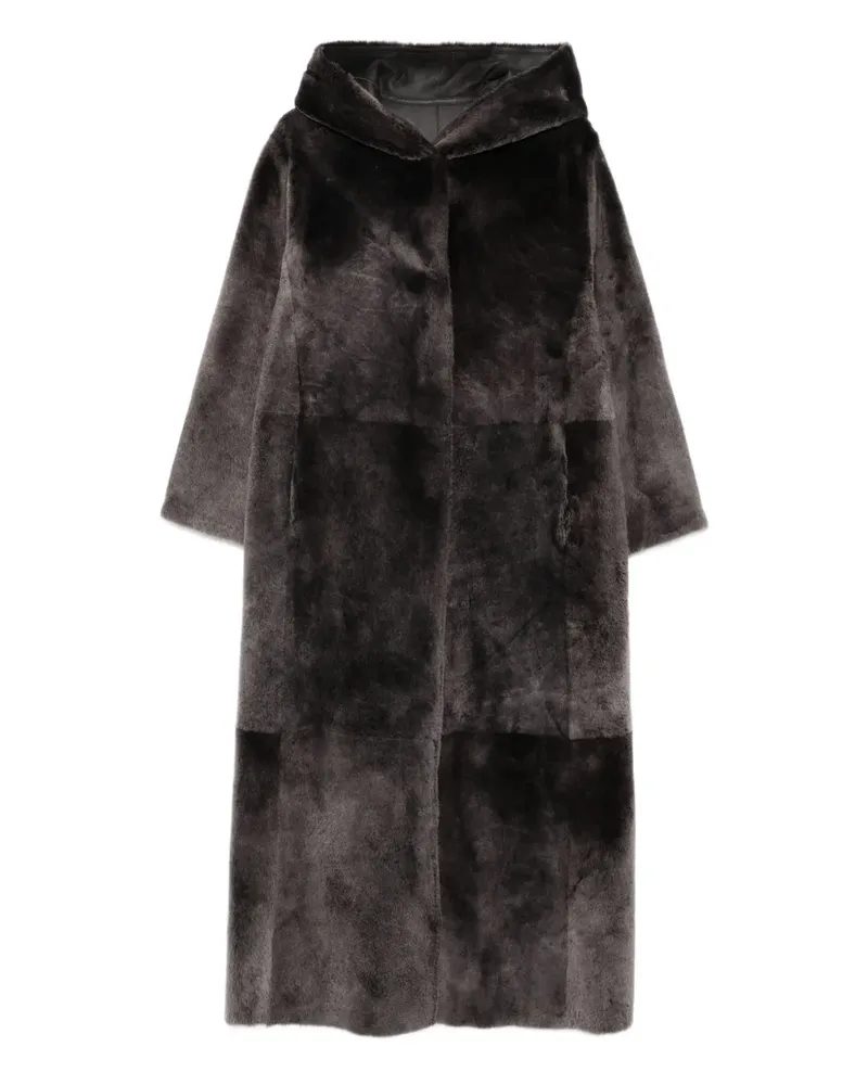 Manzoni 24 Kapuzenmantel aus Faux Shearling - Grau Grau
