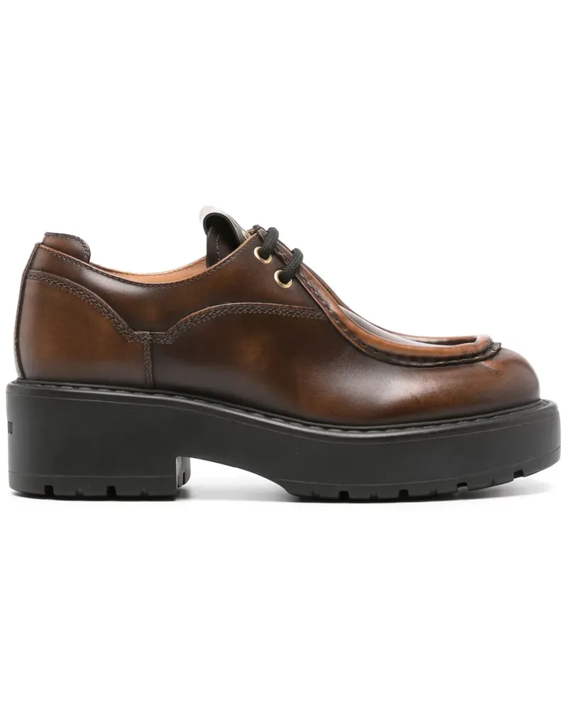 Miu Miu Loafer mit Logo-Patch - Braun Braun