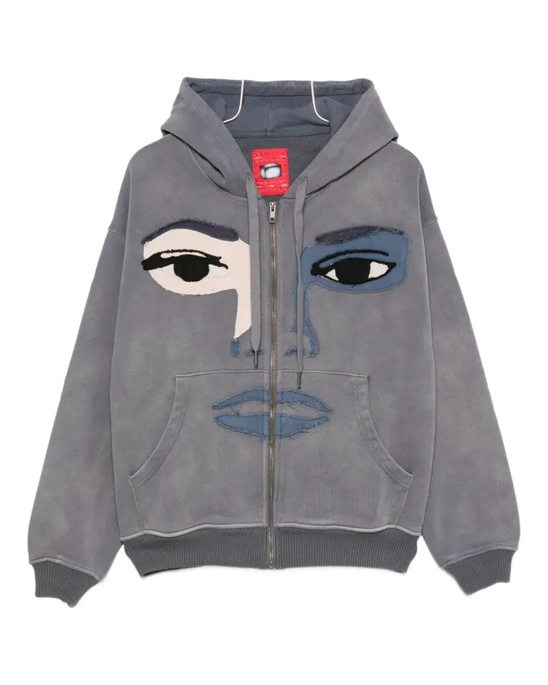 KidSuper face-patchwork hoodie - Grau Grau