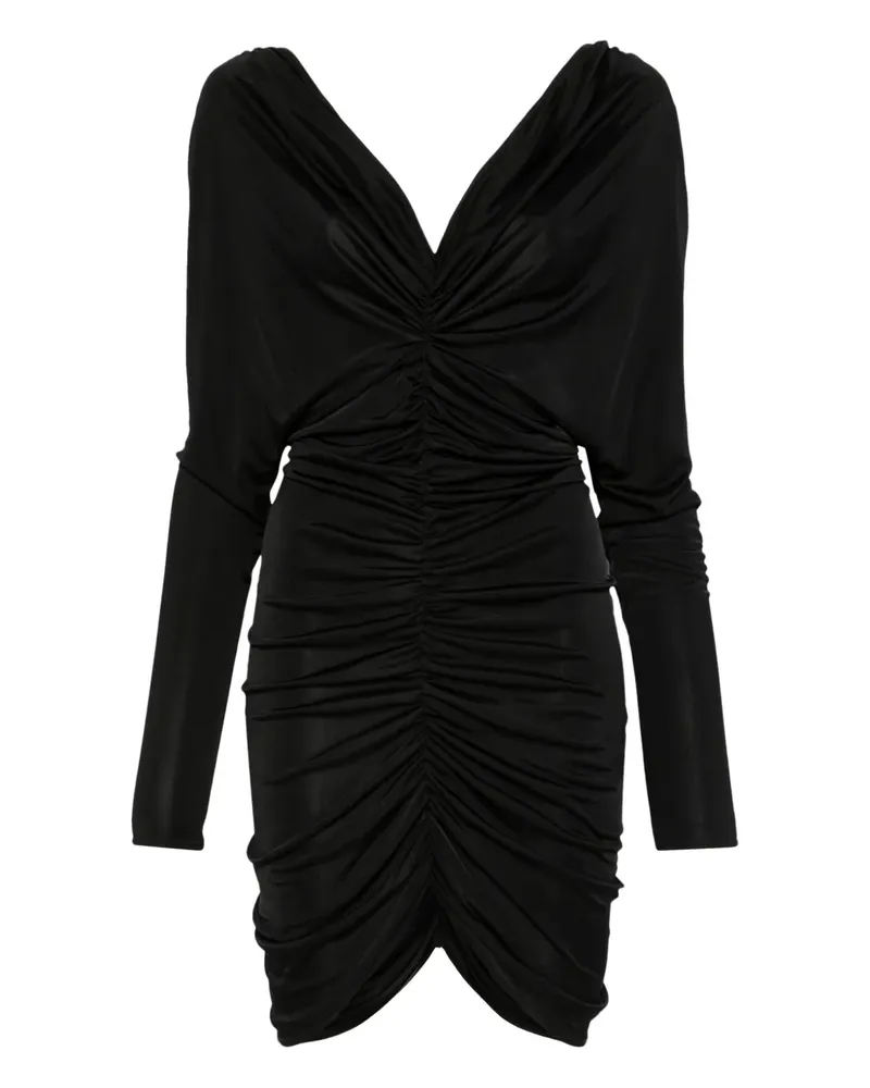 ATLEIN Midikleid aus Satin - Schwarz Schwarz
