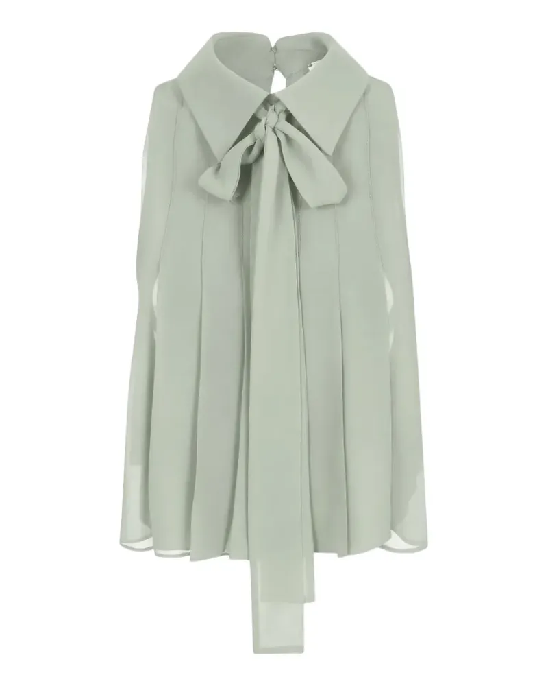 Elisabetta Franchi pussy-bow pleated blouse - Grün Grün