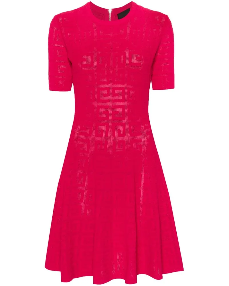 Givenchy Ausgestelltes Kleid in Lochstrick Rot