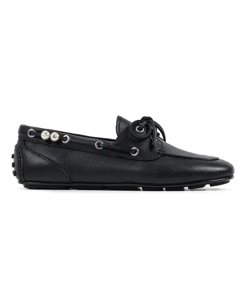 Karl Lagerfeld pearl-embellished lace-up loafers - Schwarz Schwarz