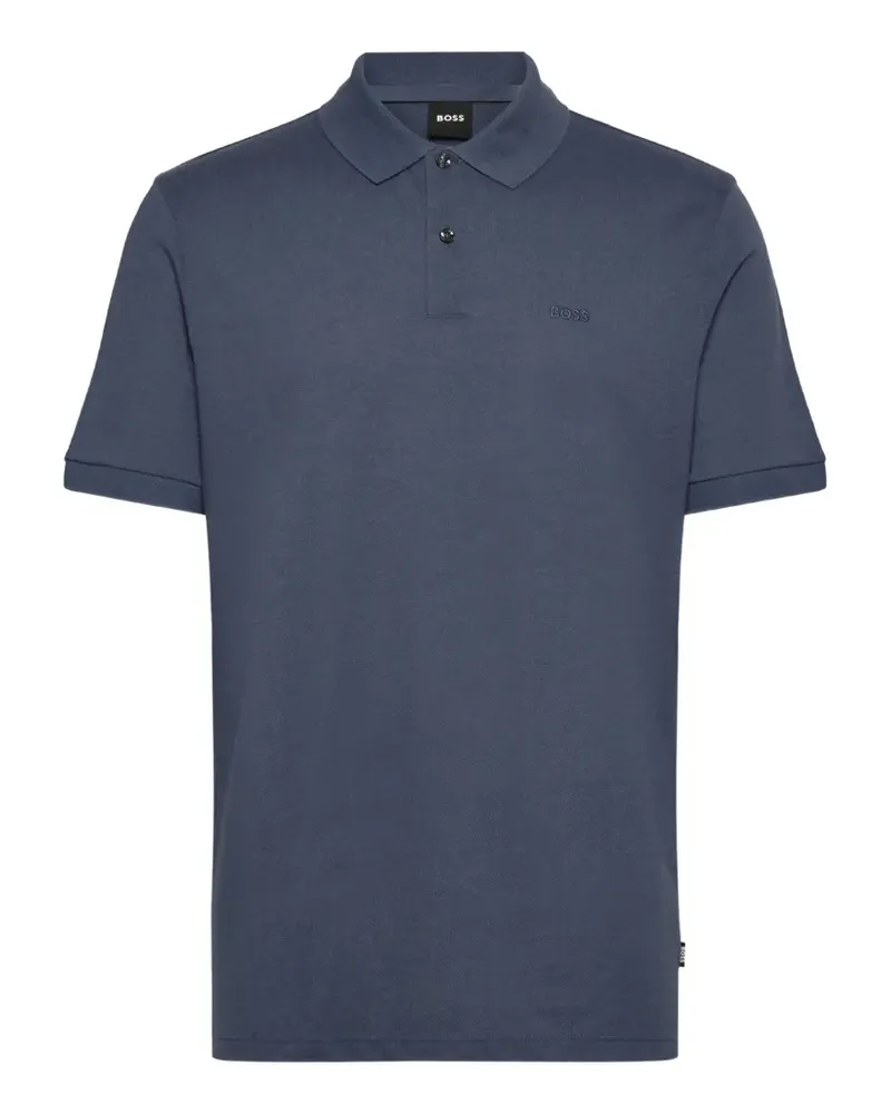 HUGO BOSS logo-embroidered cotton polo shirt - Blau Blau