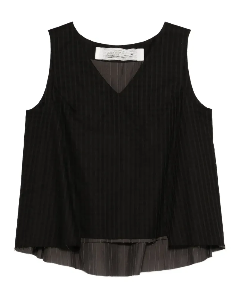 individual sentiments Bluse mit V-Ausschnitt - Schwarz Schwarz