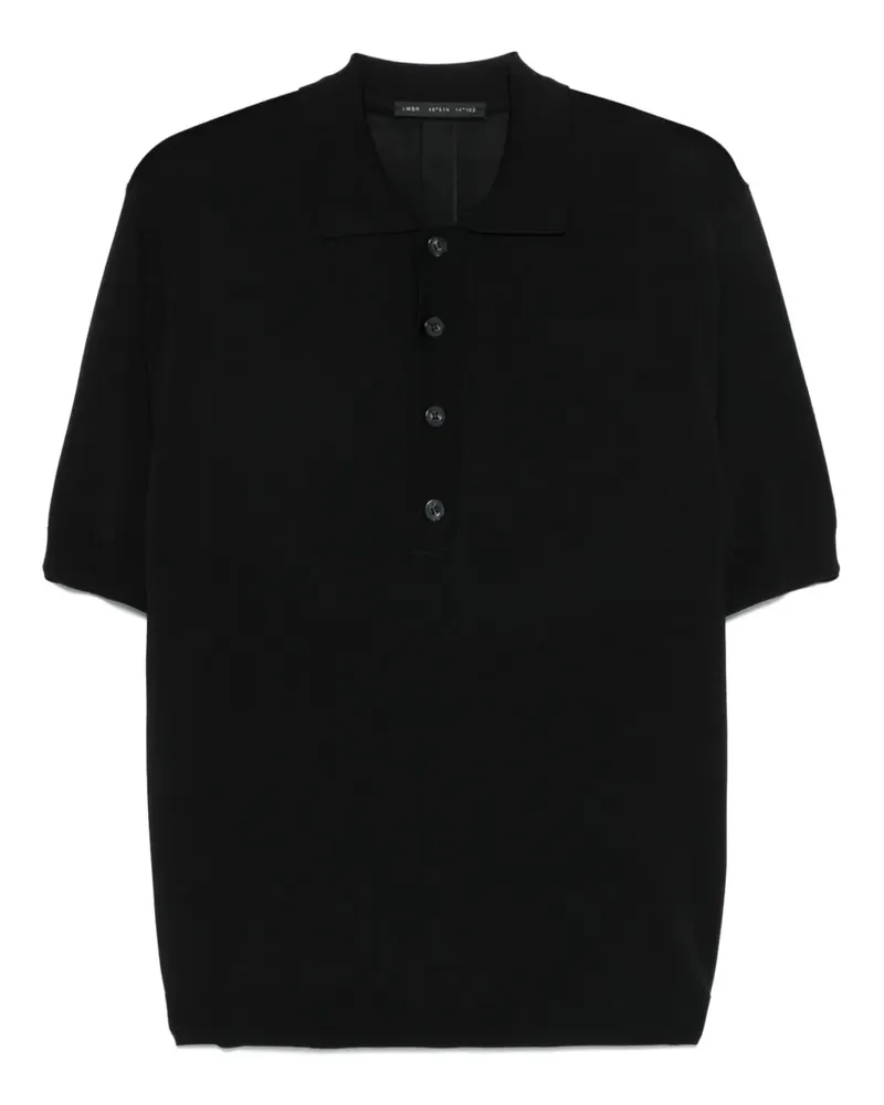 Low Brand Gestricktes Poloshirt - Schwarz Schwarz