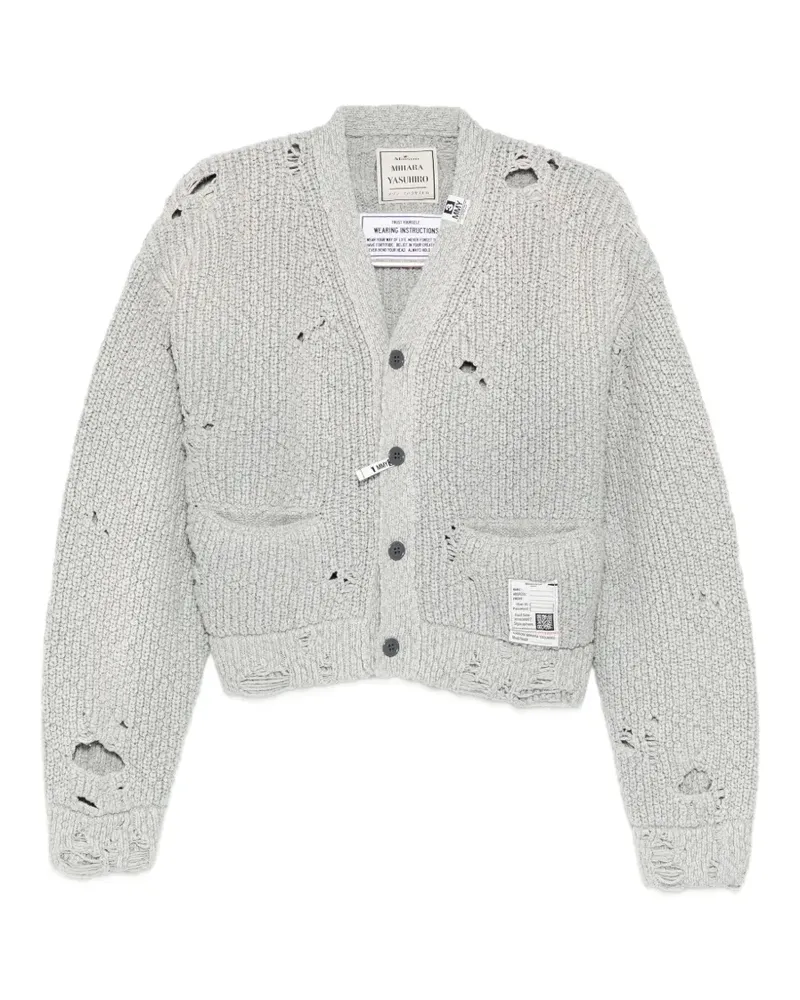 MIHARAYASUHIRO sun-faded distressed cardigan - Grau Grau