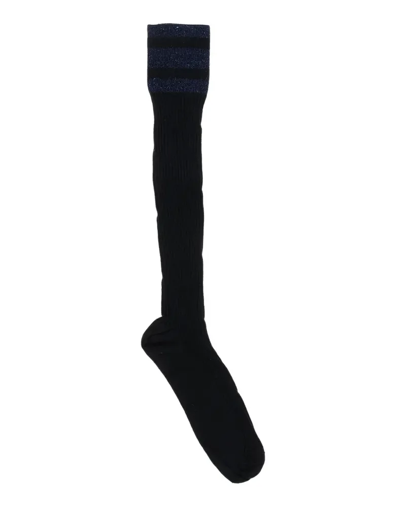 Dsquared2 ribbed lurex-detail socks - Schwarz Schwarz