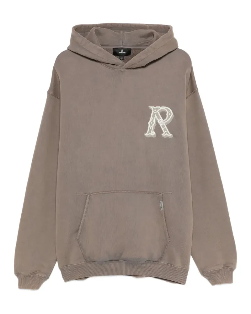 REPRESENT logo-embroidered hoodie - Braun Braun