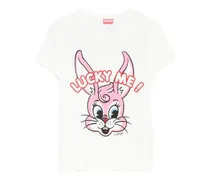 T-Shirt mit Hasen-Print - Weiß