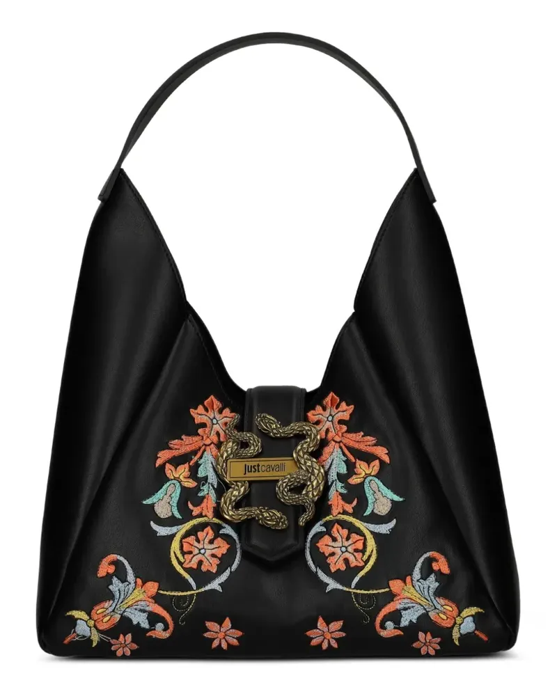 Just Cavalli floral snake shoulder bag - Schwarz Schwarz