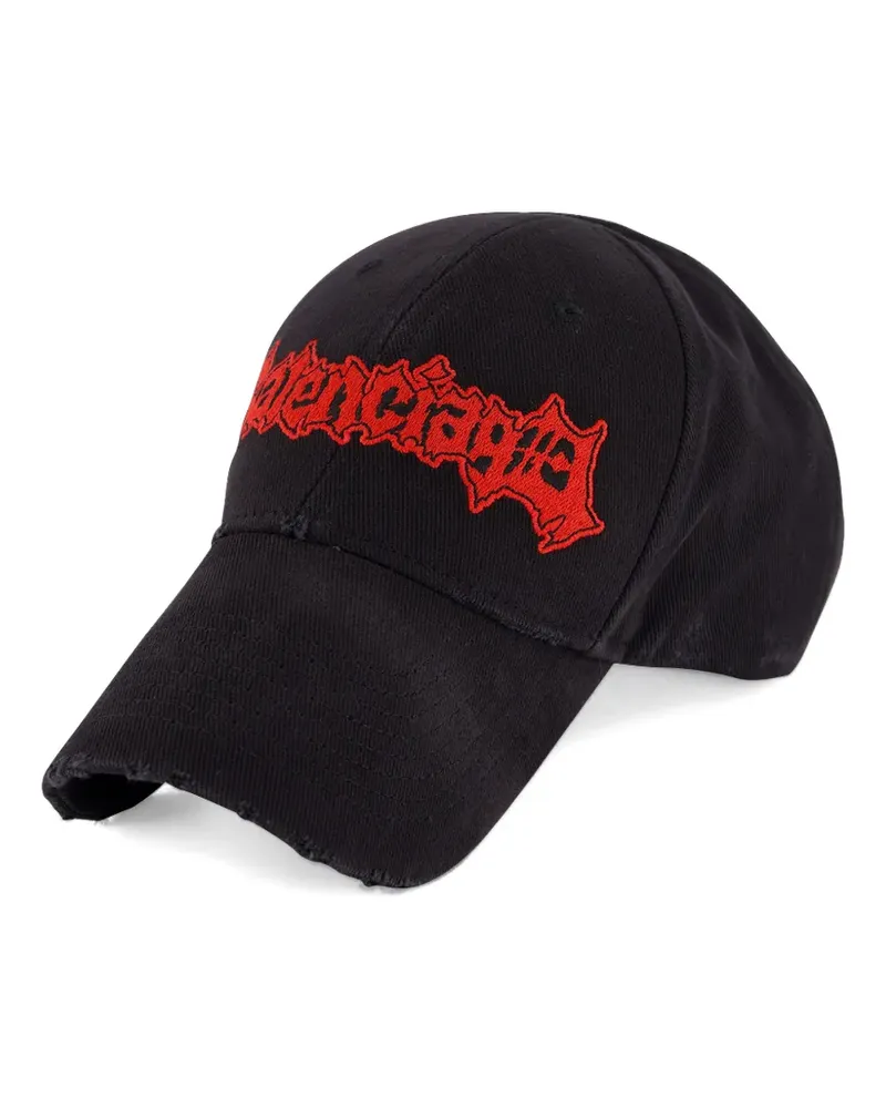 Balenciaga embroidered distressed-effect cap - Schwarz Schwarz