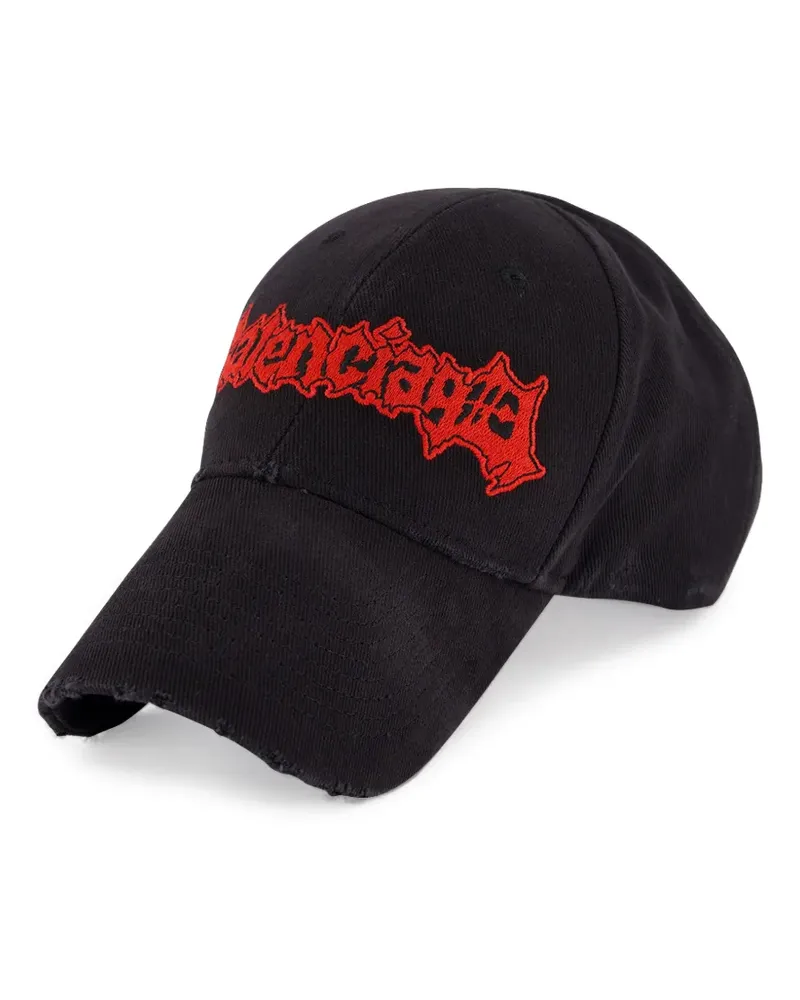 Balenciaga embroidered distressed-effect cap - Schwarz Schwarz