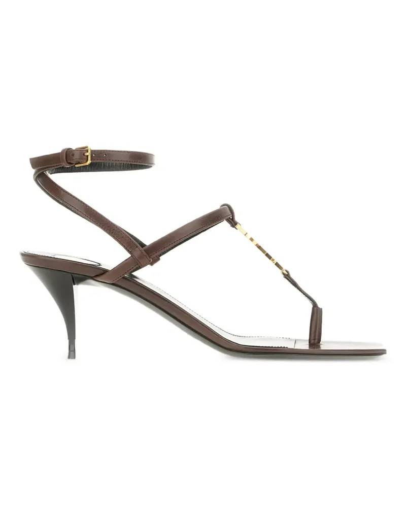 Saint Laurent logo-detail heeled sandals - Braun Braun