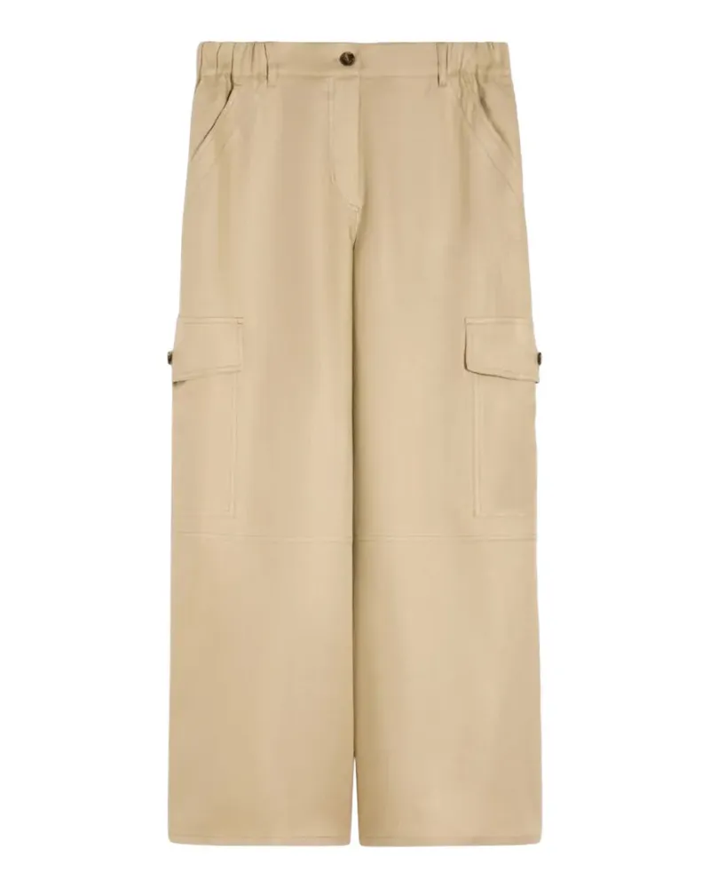 Max Mara Finale linen cargo-pocket trousers - Nude Nude