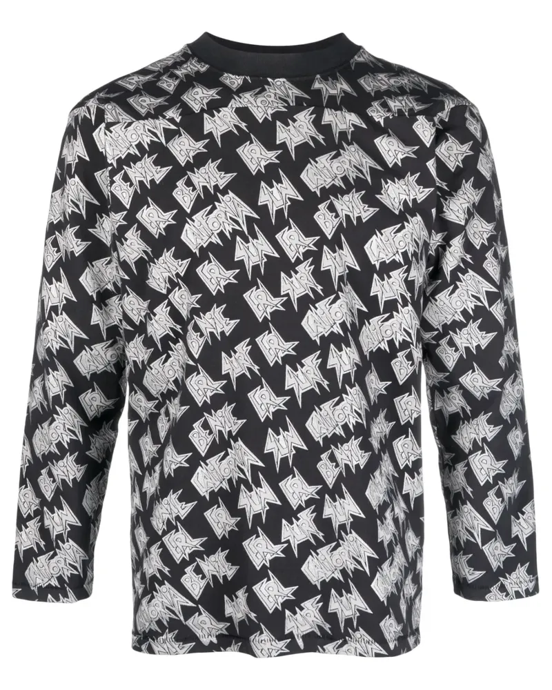 ERL Langarmshirt mit Logo-Print - Schwarz Schwarz