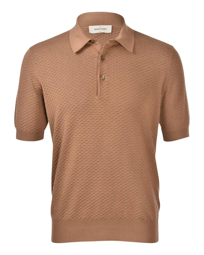 Gran Sasso Strukturiertes Poloshirt - Braun Braun