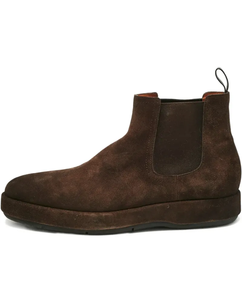 Santoni Wildlederstiefel mit Lasche - Braun Braun