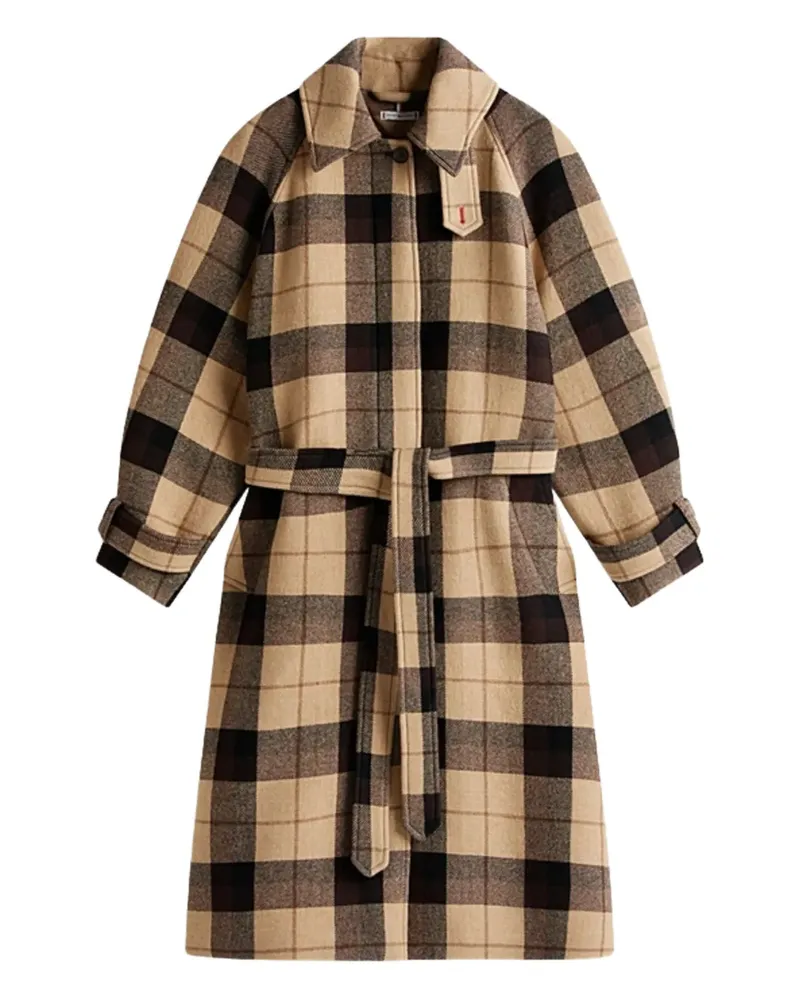Tommy Hilfiger checked belted coat - Nude Nude
