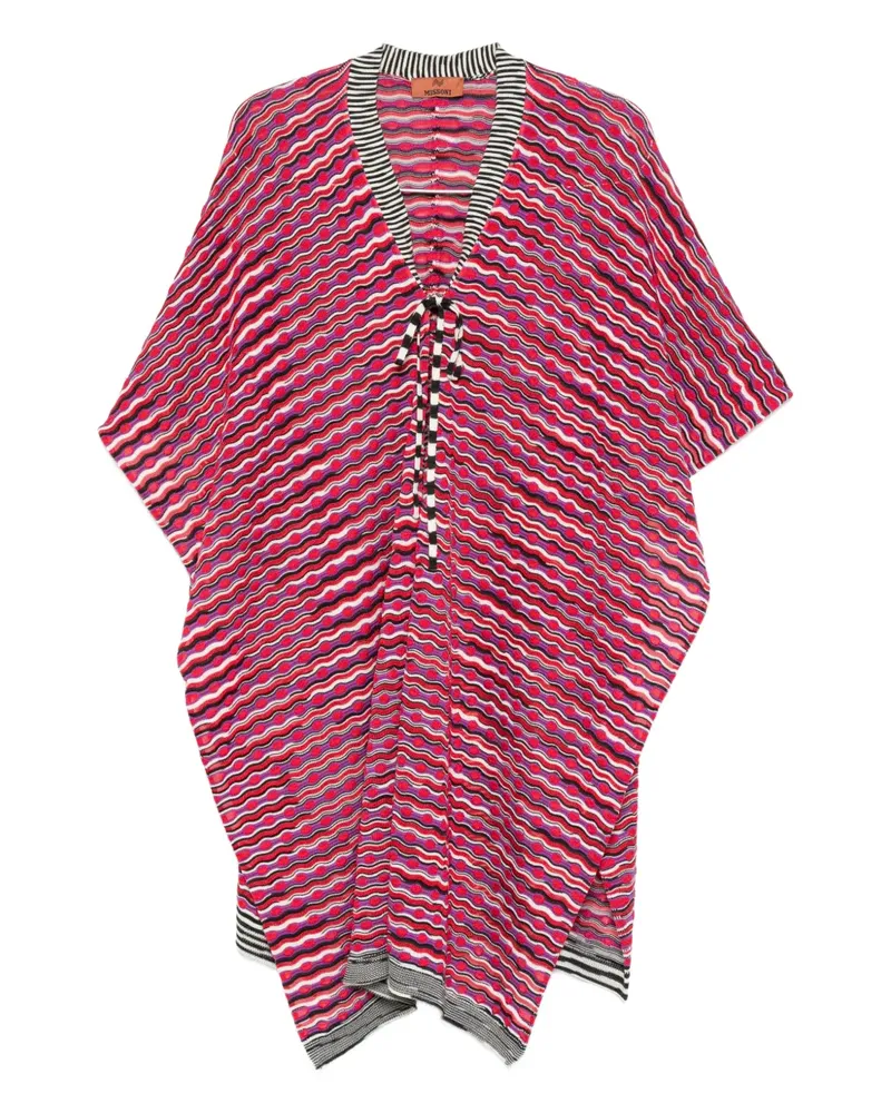 Missoni Gestreifter Poncho - Rot Rot