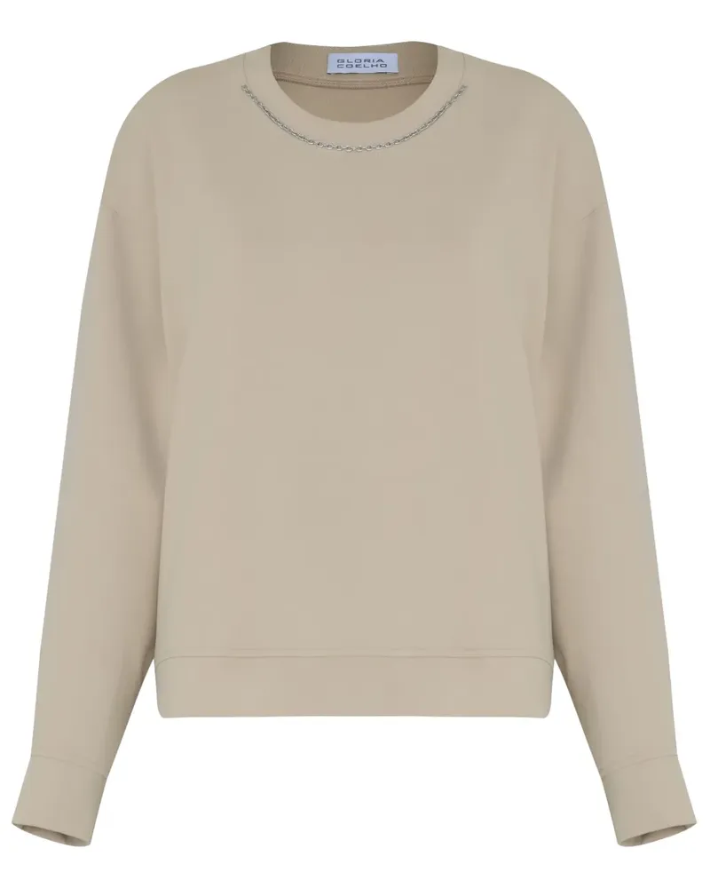 Gloria Coelho Sweatshirt mit Kettendetail - Nude Nude