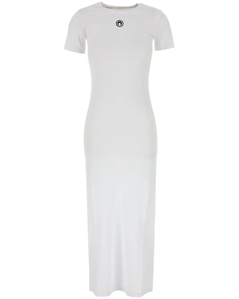 Marine Serre Maxikleid mit Halbmond-Stickerei - Weiß Weiß