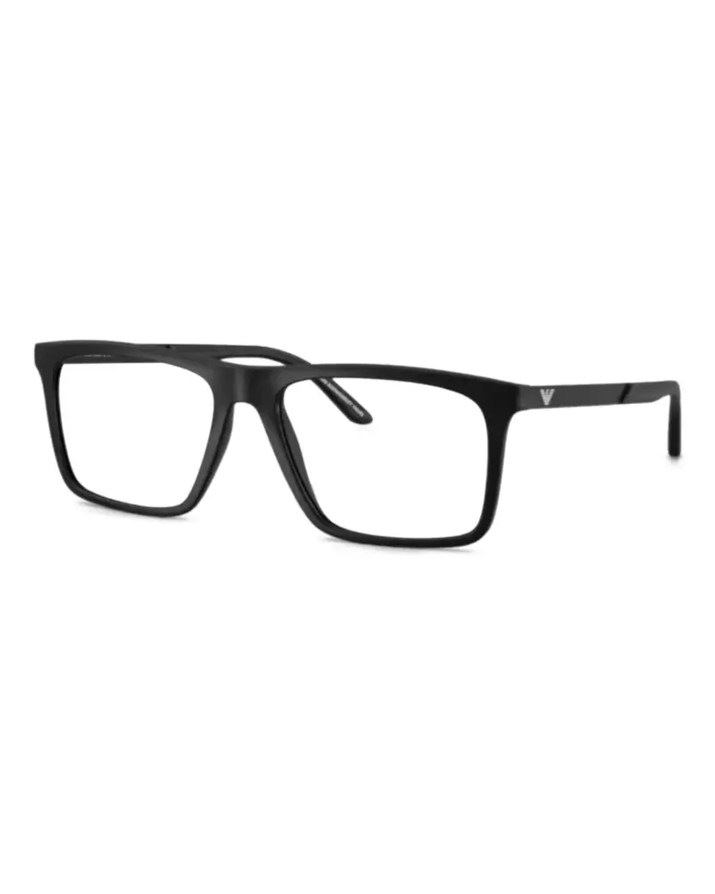 Emporio Armani Brille mit eckigem Gestell - Schwarz Schwarz