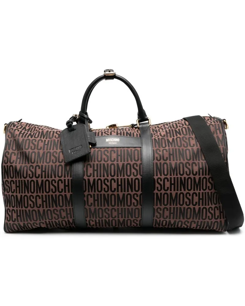 Moschino Reisetasche mit Logo-Print Braun