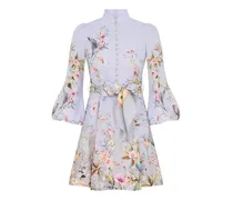 Rebellion Minikleid mit Blumen - Blau