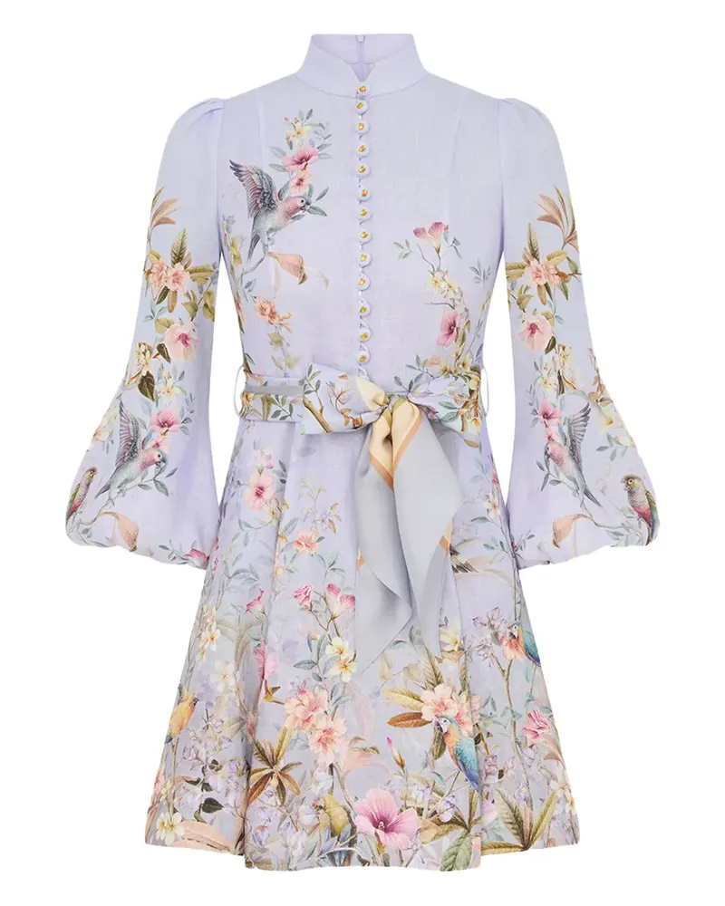 Zimmermann Rebellion Minikleid mit Blumen - Violett Violett