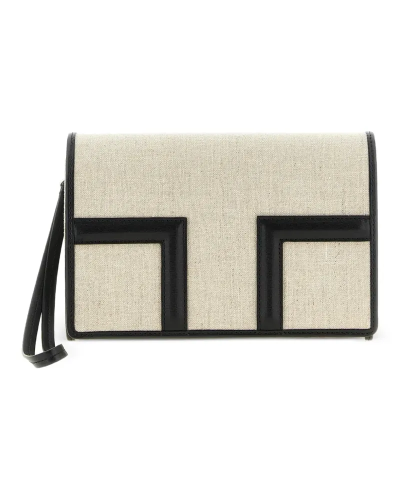 Totême Clutch in Kuvertform mit T-Klappe - Nude Nude