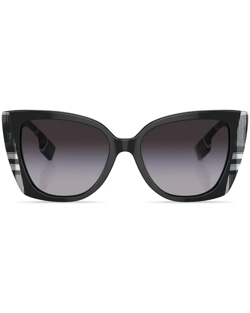 Burberry Oversized-Sonnenbrille mit Karomuster - Schwarz Schwarz