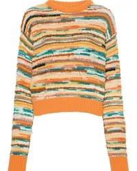 Alanui Gestreifter Madurai Intarsien-Pullover Orange