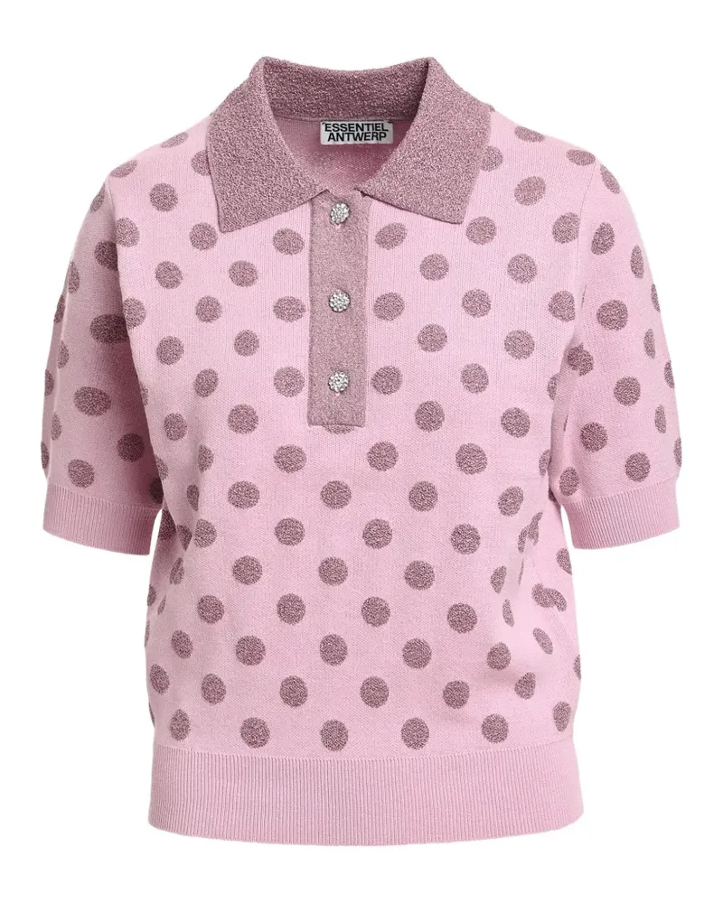 Essentiel Oberteil mit Polka Dots - Rosa Rosa
