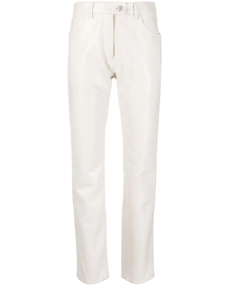 Courrèges Straight-Leg-Hose aus Vinyl - Nude Nude