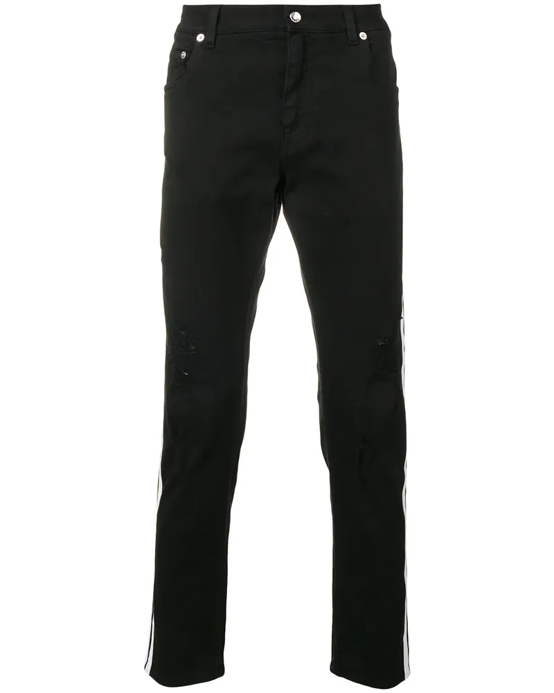 Dolce & Gabbana Jeans mit Galonstreifen - Schwarz Schwarz