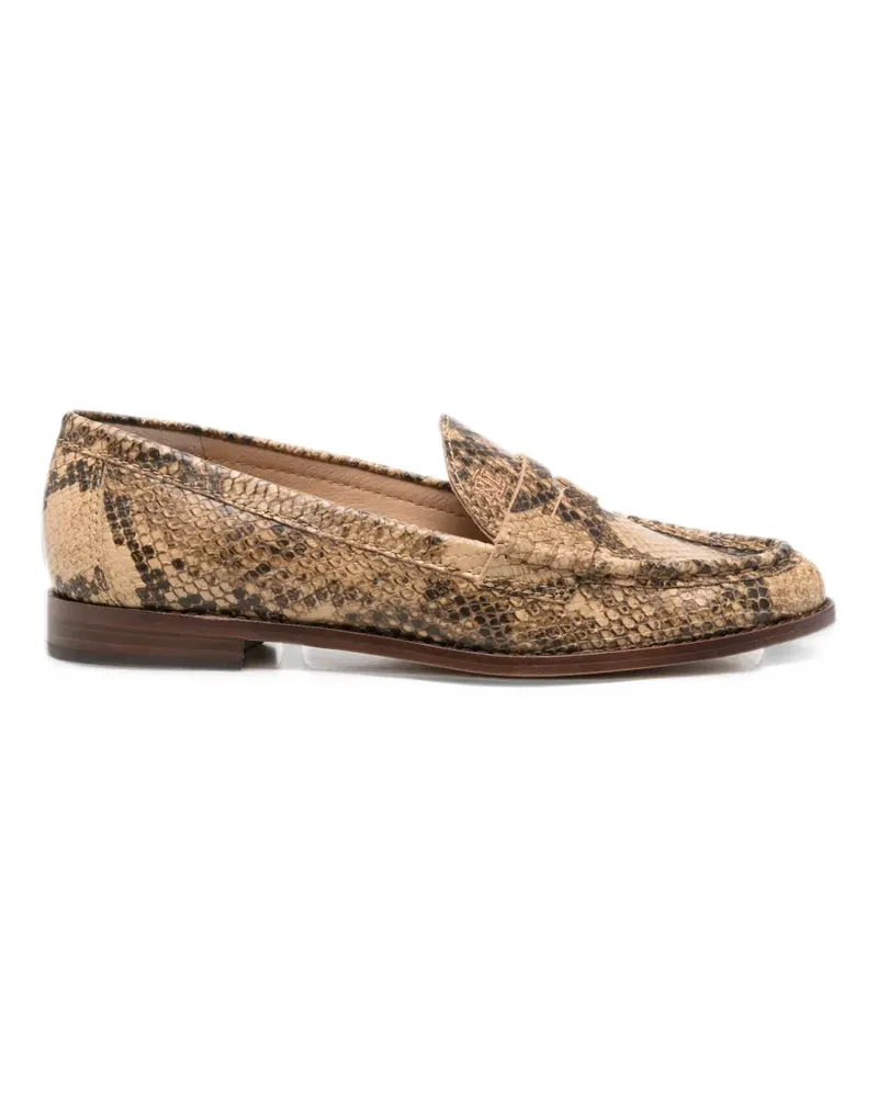 Ralph Lauren Wynnie Loafer aus Leder mit Schlangenleder-Optik - Nude Nude