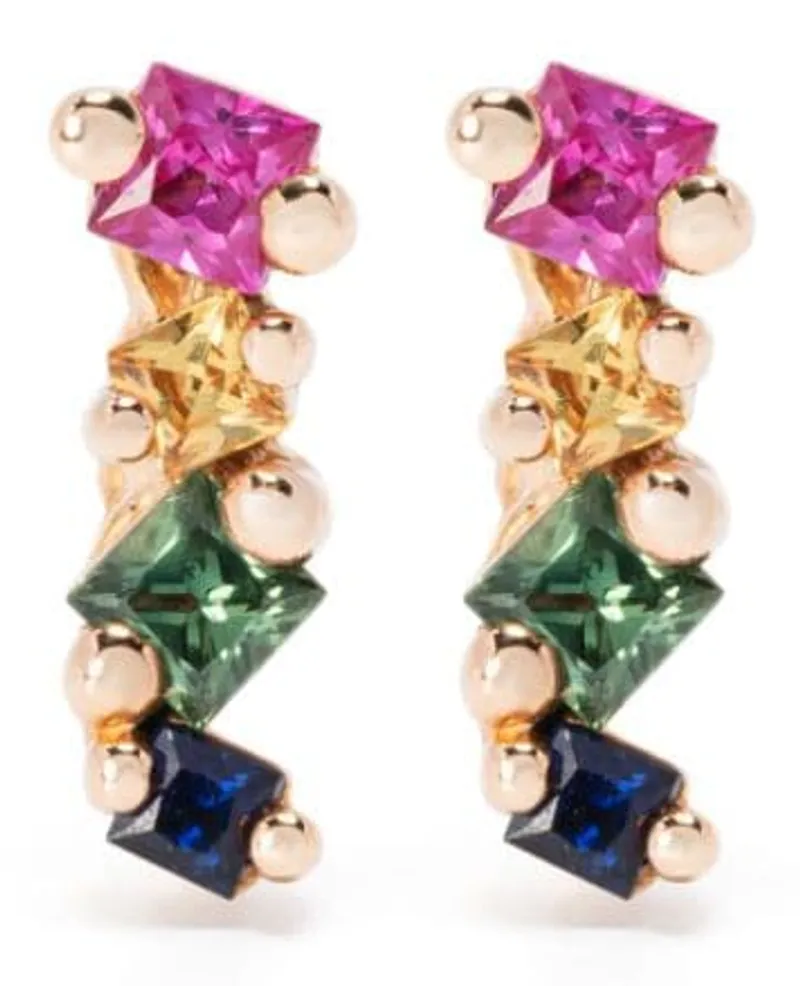 Suzanne Kalan 18kt Rainbow Rotgoldohrringe mit Saphiren - Rosa Rosa